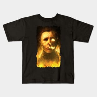 Michael In Flames Kids T-Shirt